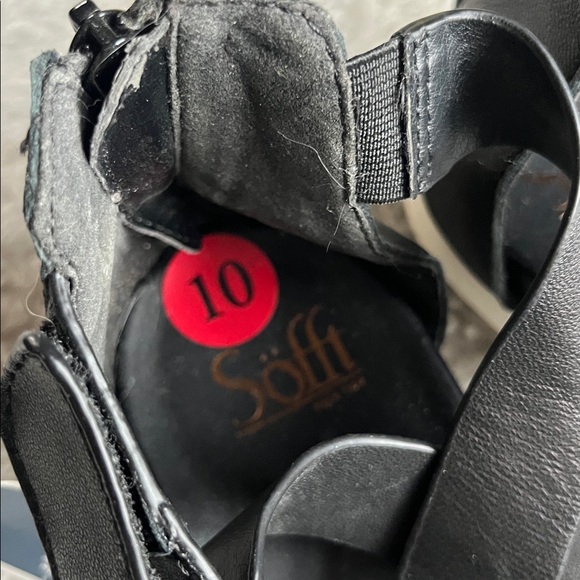 Sofft Women's Fiona Black Leather Gladiator Walking Platform Sandal size 10 - Picture 6 of 9